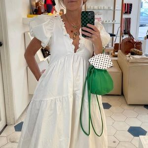 NWT Kika Vargas Leana puff sleeve midi dress